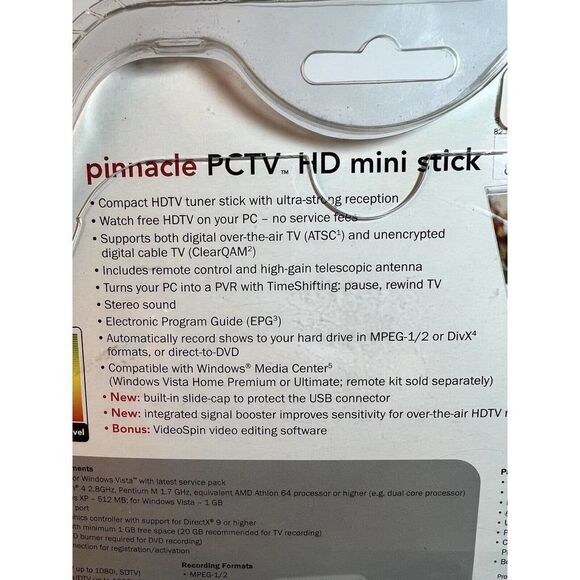 FACTORY SEALED PINNACLE PCTV HD MINI STICK - Picture 5 of 9